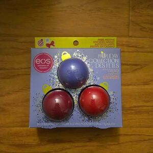 Eos Holiday Lip Balm Sphere Gift Set, Sugar Plum Spritz, Candy Apple, Candy Cane